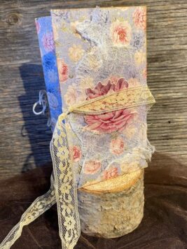 Mini Journal - Blue floral tri-fold