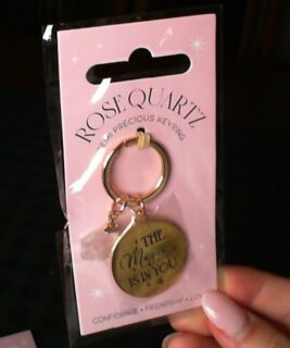 67009 - Semi Precious Keyring - Rose Quartz