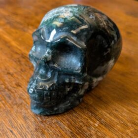 90404 - IvyCat - moss agate skull