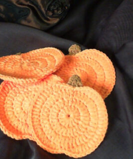 82012 - Pumpkin Crochet Coasters 4Pack