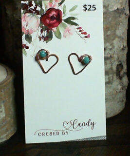 90520 - Cre8ed by Candy - Copper Heart Studs