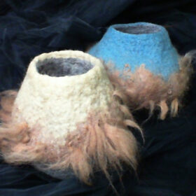 91702 - Rene Bruneau Felting - Furry Fibre Vessel