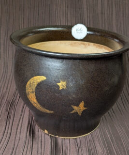 92409 - Boho upcycles - Large Black Cauldron Pot