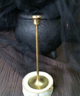 92440 - Boho upcycles - Brass Tall Candle Stick
