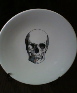 92443 - Boho upcycles - Royal Stafford Skull Platter