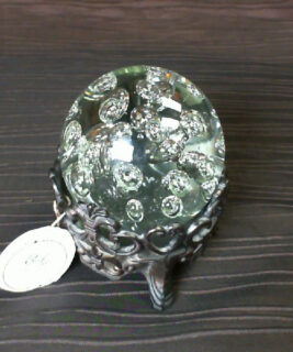 92453 - Boho upcycles - Clear Crystal Ball w Stand