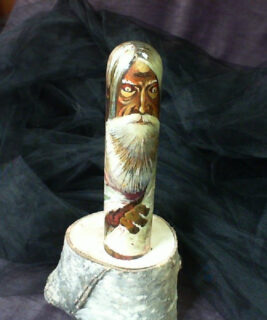 92475 - Boho upcycles - Hand Painted Wood Folk Art Wizard
