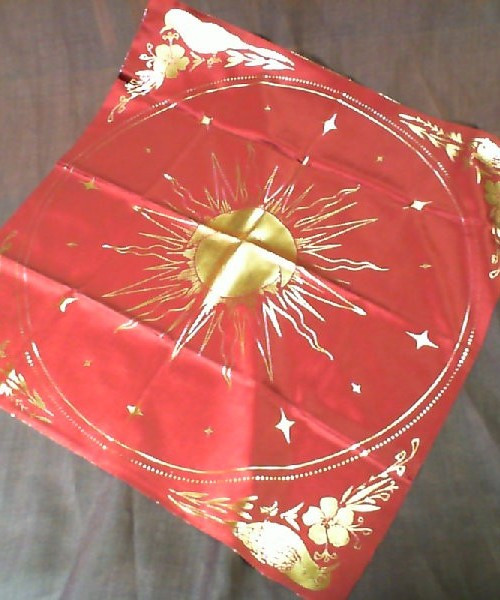 66165 - Celestial Altar Cloth Ruby Red Velvet