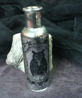 92471 - Boho upcycles - Silver Owl Candle holder